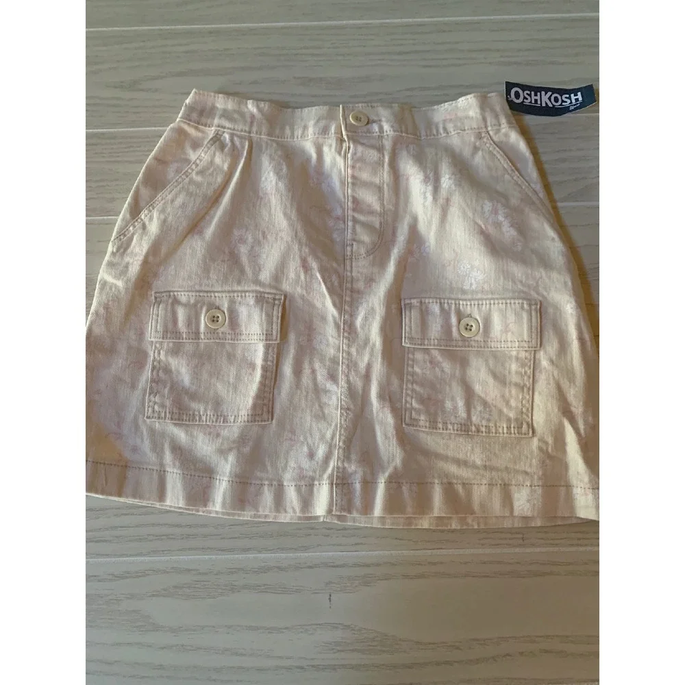 Oshkosh girls‎ size 14 floral skirt cream elastic waist